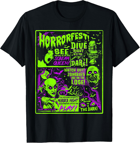 Vintage Horrorfest Halloween Movie Poster Old Time Horror T-Shirt
