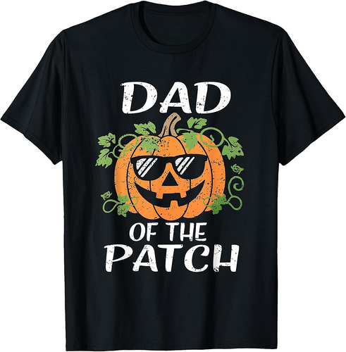 Vintage Pumpkin Dad Of The Patch Halloween Family T-Shirt
