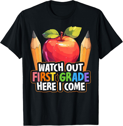 Watch Out First Grade Here I Come 1st Grade Back To School T-Shirt