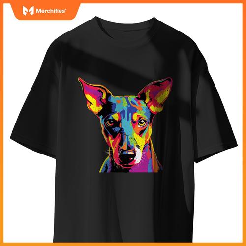 Watercolor Colorful Smooth Haired Fox Terrier Dogs T-Shirt