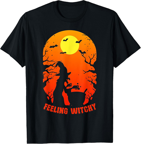 Witch Halloween Party Scary Bat Horror T-Shirt