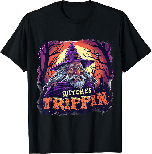 Witches Be Trippin Funny Halloween Wizard Witch Halloween T-Shirt