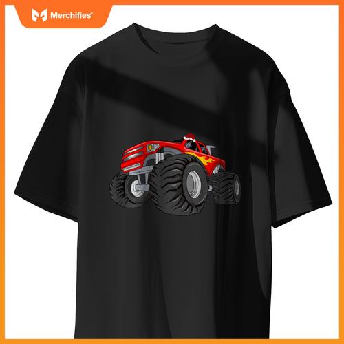 Xmas Lights Santa Monster Truck Christmas T-Shirt