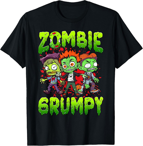 Zombie Grumpy Halloween Costume Family Matching T-Shirt