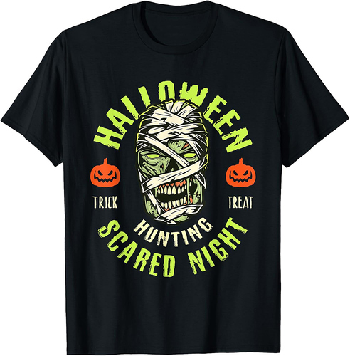 Zombie Mummy Funny Halloween Night Scared Spooky T-Shirt