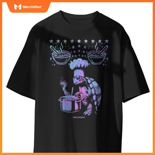 A Cool Turtle Chef Cook Preparing Soup T-Shirt