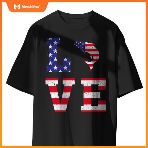 american flag patriotic salmon lover usa flag 4th of july T-Shirt