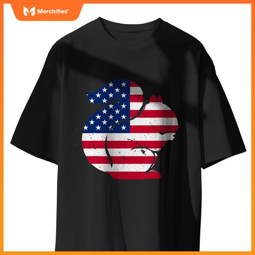 american flag squirrel patriotic chipmunk T-Shirt
