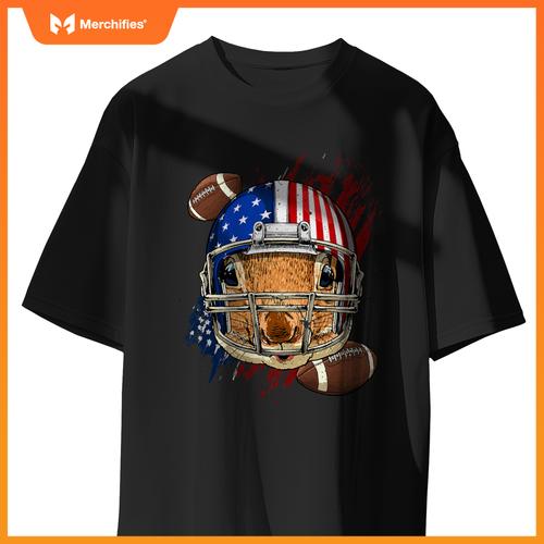 american football player squirrel lover patriotic animal T-Shirt