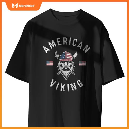 american viking norse heritage with patriotic pride artwork T-Shirt