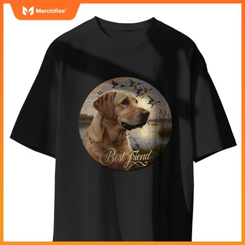 Best Friend Hunting Yellow Labrador Dog With Ducks And Geese T-Shirt
