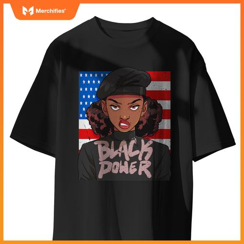 black history month panr party afro hair usa patriotic T-Shirt