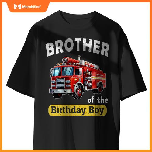 Bror Of  Birthday Boy Fire Truck Firefighter Bday T-Shirt