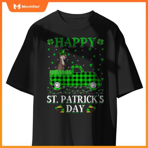 Buffalo Plaid Green Truck Otter St Patricks Day T-Shirt