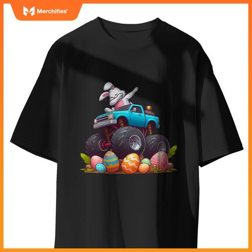 Bunny Happy Easter Monster Truck Boys Girls Eggs Toddler Dab T-Shirt