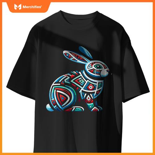 Bunny rabbit native mline salish haida tlingit animal art T-Shirt