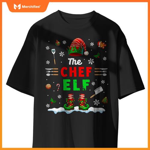 Chef Elf Christmas Job Team Matching  Party T-Shirt