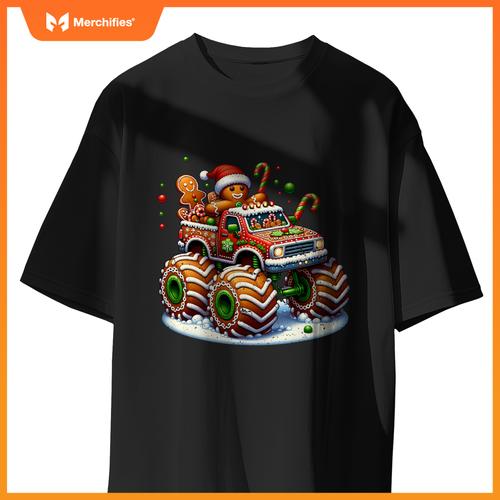 Christmas Baking Cookies Truck Gingerbread Men Women T-Shirt