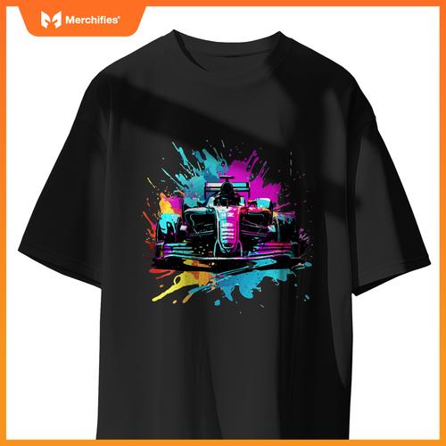Colorful Mula One Lover Racing F1 Car Driver Splash Art Sweat T-Shirt