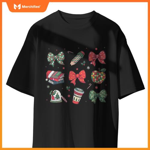 Coquette bow teacher christmas elementary school xmas winter