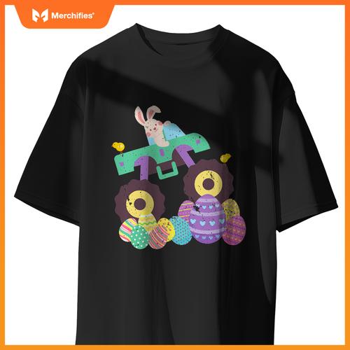 Cute Easter Eggs And Rabbit  Monster Truck Lover T-Shirt