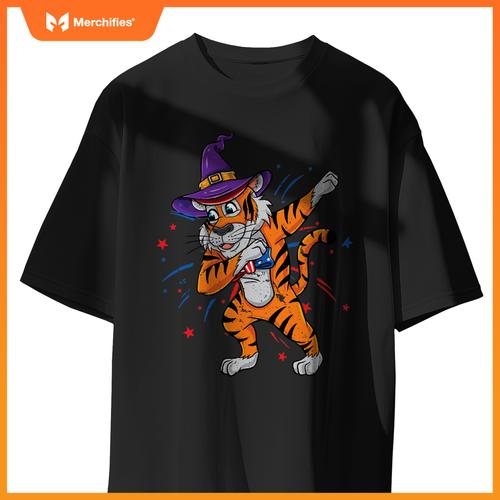 dabbing patriotic tiger witch T-Shirt