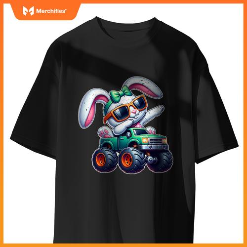 Dabbing Rabbit Happy Easter Bunny Monster Truck Dab Kids T-Shirt