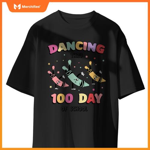 Cancing thru 100 days of school, cute pencil dancing teacher