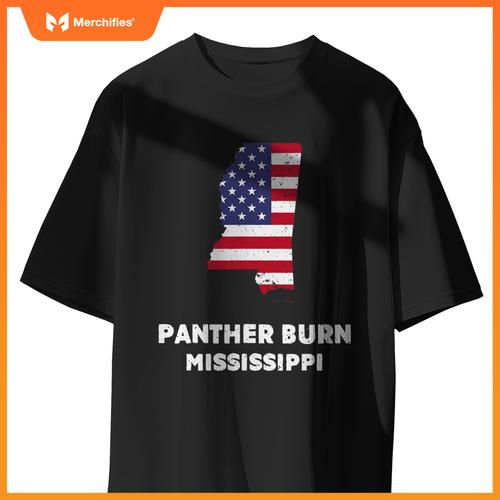 distressed patriotic usa flag panr burn, mississippi T-Shirt