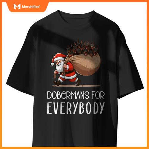 Doberman Pinscher Dog Mom Dad  Doberman Christmas Pullover T-Shirt