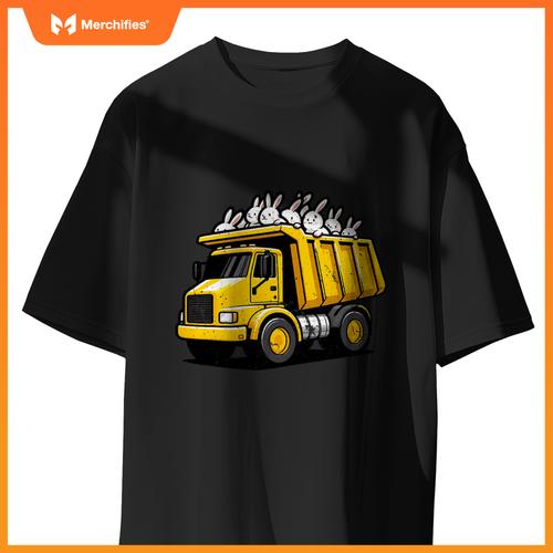 Dump Truck Carrying Bunnies Happy Easter Day Matching Family T-Shirt