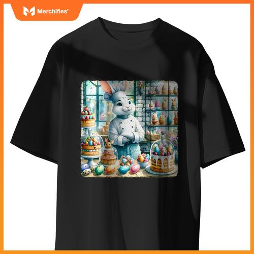 Easter Rabbit Chef In Festive Pastry Bakery Festive Treats T-Shirt
