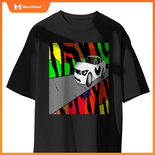 Fast Car On Tiger Print 001 T-Shirt