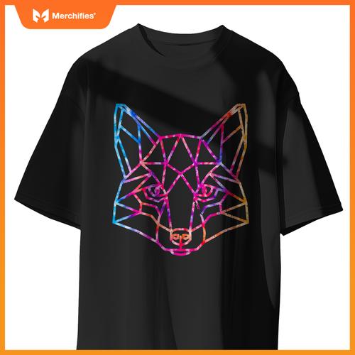 Geometric Wolf Tie Dye Dog Artistic Sacred Women Men Adults T-Shirt