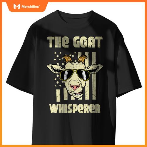 Goat whisperer us flag  patriotic women men kids T-Shirt