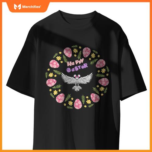 Happy easter eagle bunny ears eggs floral rabbit patriotic T-Shirt