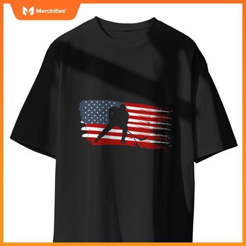 Hockey usa flag american flag patriotic ice hockey T-Shirt