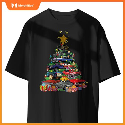 Hotrods  Muscle Car Christmas Tree Kids Toddlers T-Shirt