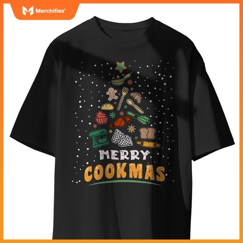 Merry Cookmas Xmas Chef Cooking Christmas Tree T-Shirt