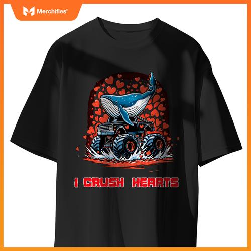 Monster Truck I Crush Hearts North Atlantic Right Whale T-Shirt
