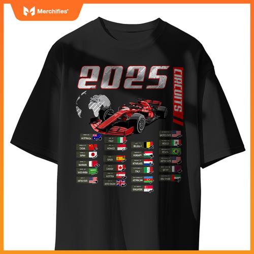 Mula 2025 Circuits Mula 2025 Schedule Racing Car Track T-Shirt