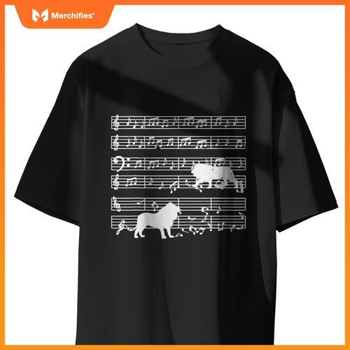Music notes with lion on music sheet music teacher