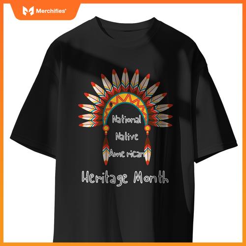 National Native American Heritage Month Heart Watercolor T-Shirt