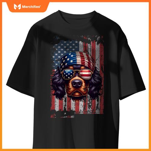 Patriotic cavalier king charles spaniel dog us independence T-Shirt