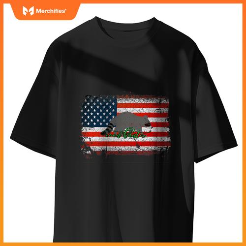 Patriotic coon hunter night life raccoon hunting distressed T-Shirt