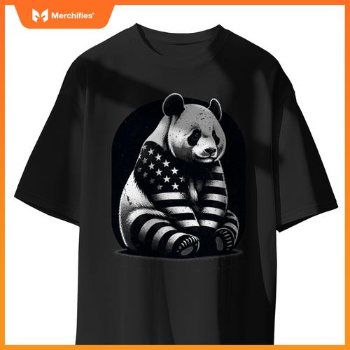 Patriotic panda vector usa flag T-Shirt