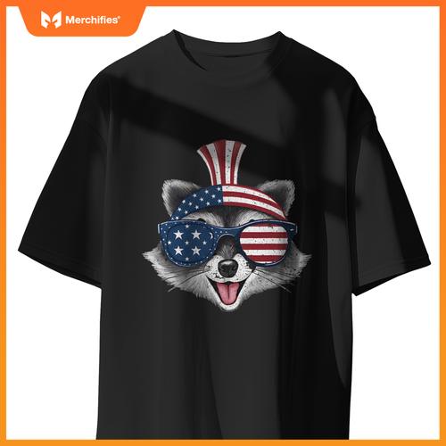 Patriotic raccoon  4th of july usa sunglasses T-Shirt