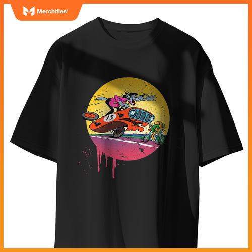 Rabbit & Wolf  Nu Pogodi Car Hunt T-Shirt