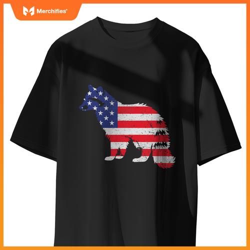 Raccoon independence day patriotic usa flag 4th of july T-Shirt
