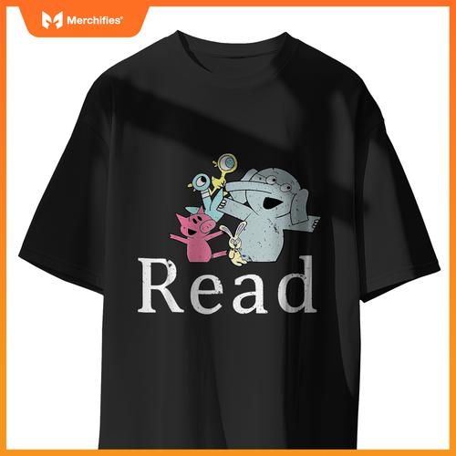 Read book cute school teacher librarian elephant pigeon